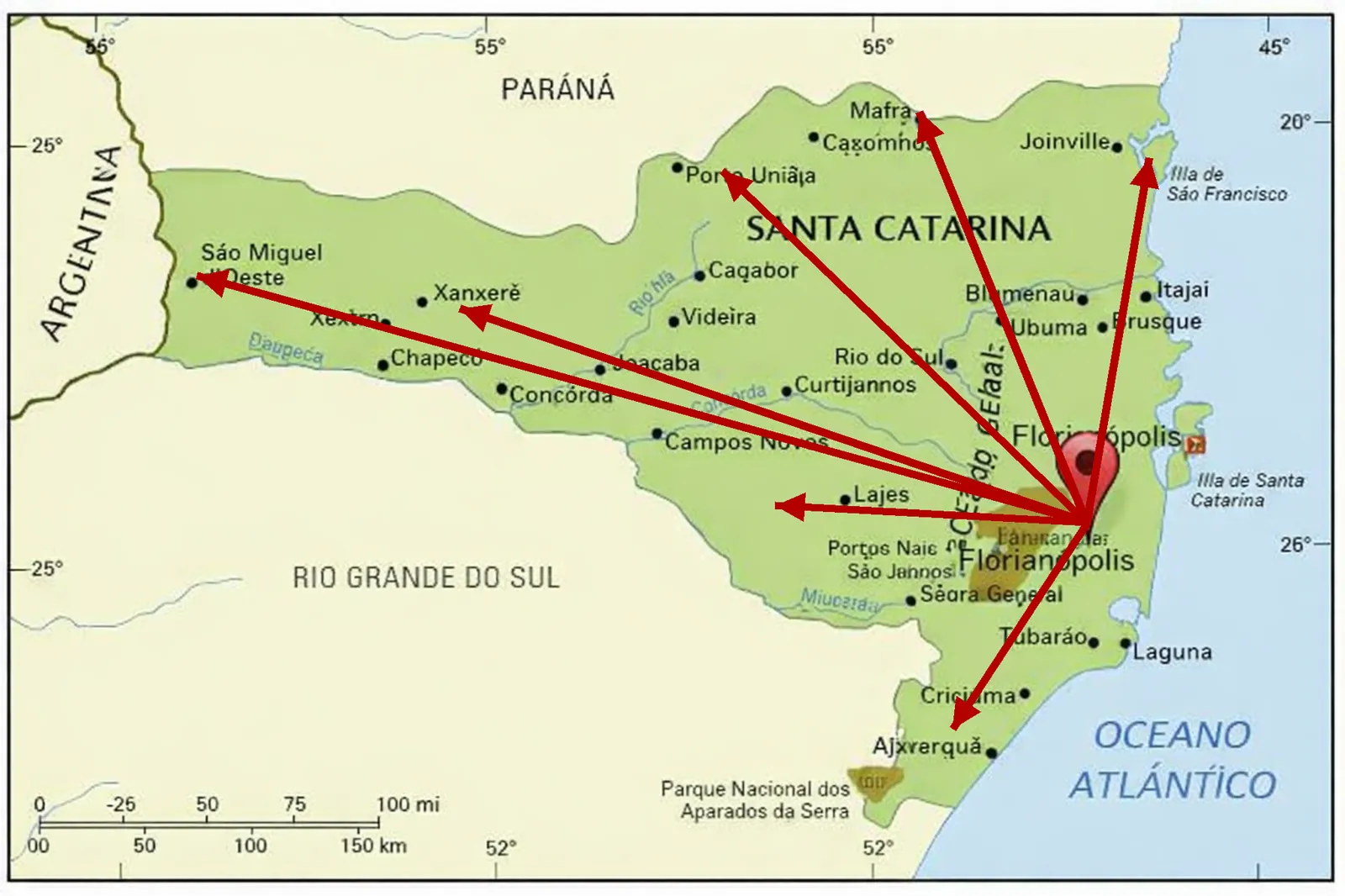 Expansão da família Bittencourt em Santa Catarina